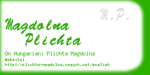 magdolna plichta business card